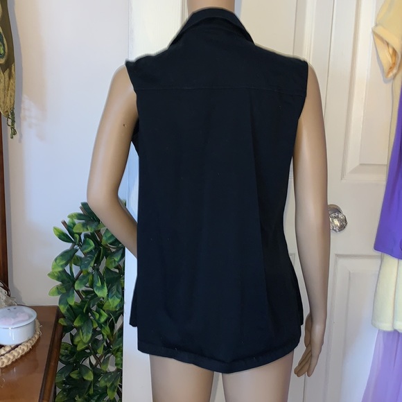 Chico’s sleeveless black with zippers vest shirt top M - Picture 8 of 11